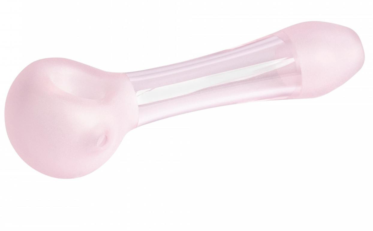 Red Eye: 4.25" Pink Window Pane Hand Pipe