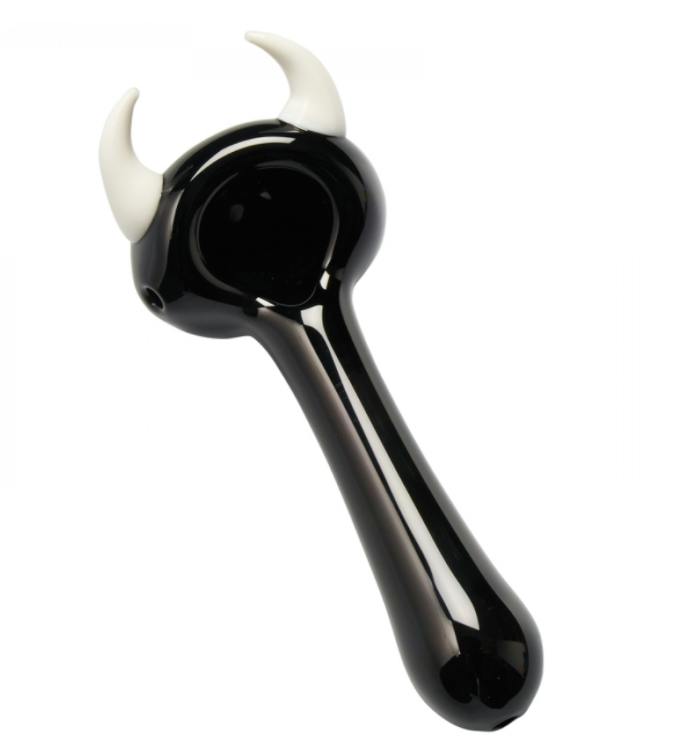 Red Eye Glass 4.5" White Horn Hand Pipe