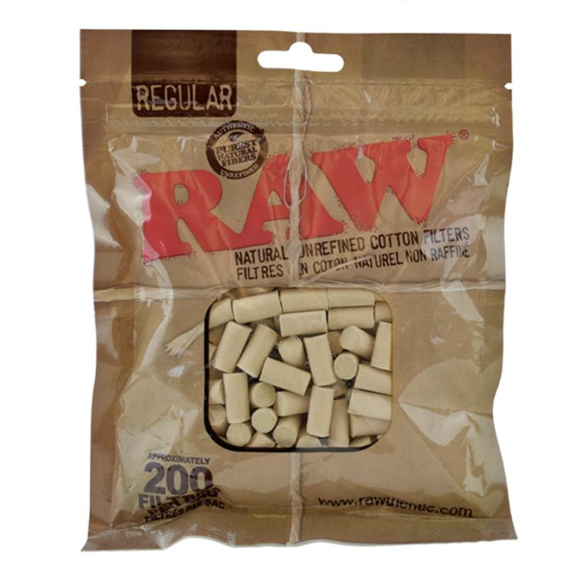Raw 100% Cotton Filter Tips Bag of 200