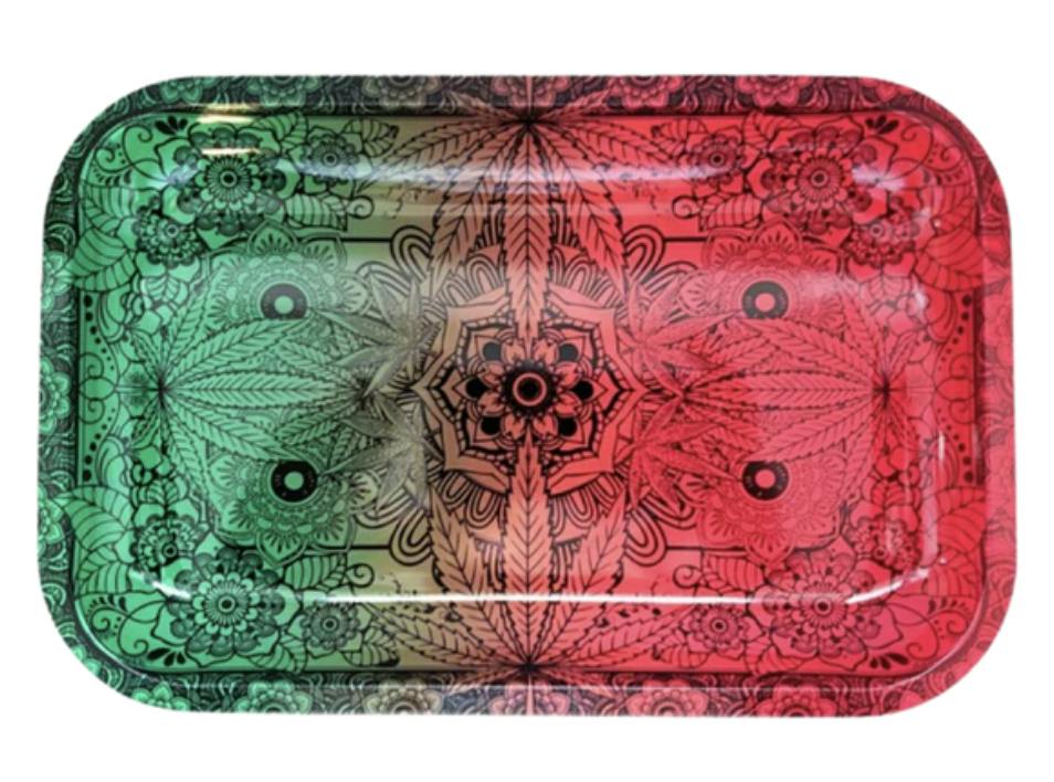 Mandala (Red + Green) Rolling Tray