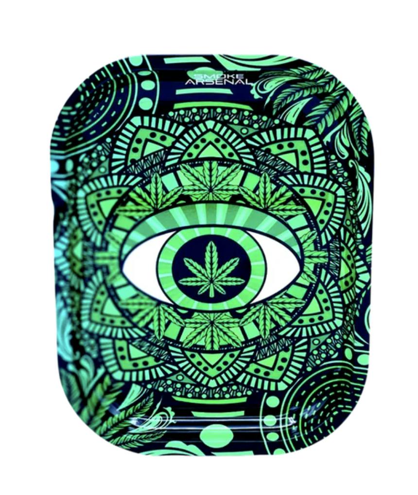 Green Mandala Rolling Tray