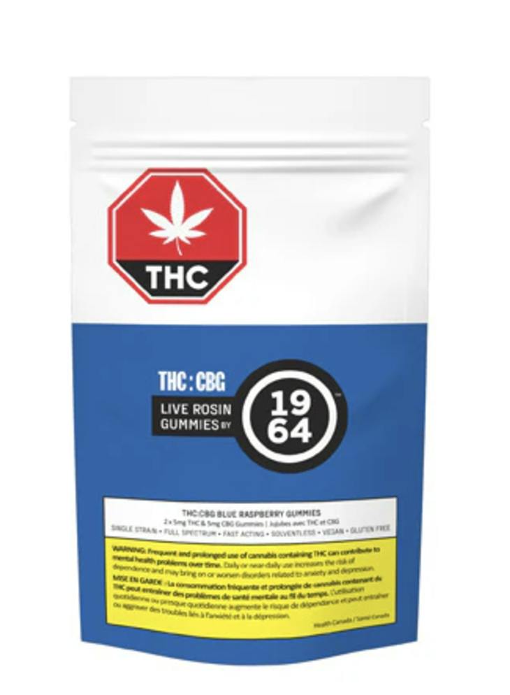 Blue Raspberry Live Rosin CBG:THC Gummies (Blue Dream)