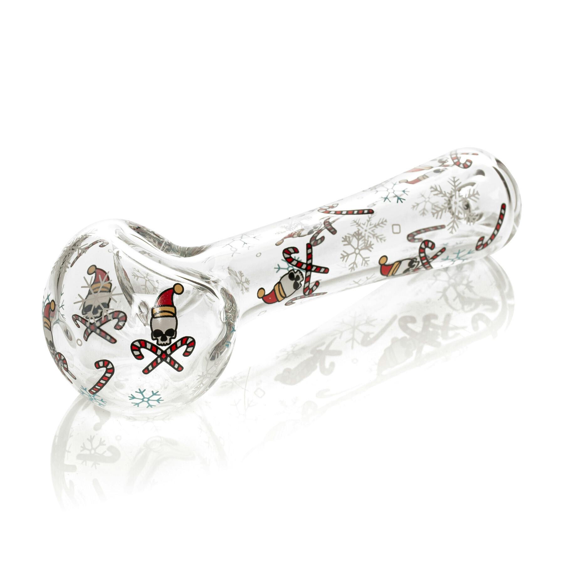 Red Eye Glass : 4.5" Skull & Crosscanes Spoon Hand Pipe