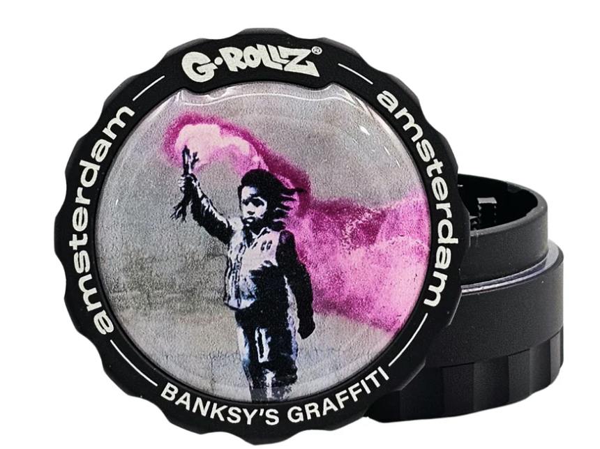 G-Rollz: Banksy Graffiti 'Torch Boy' 53mm 3pc Metal Grinder