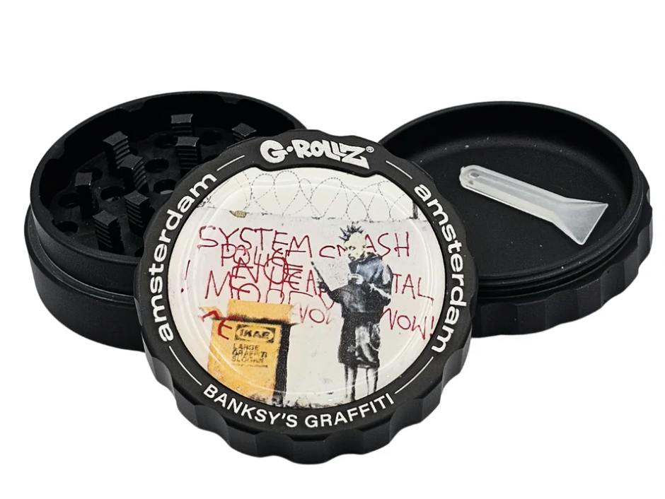 G-Rollz: Banksy Graffiti 'Ikea Punk' 53mm 3pc Metal Grinder