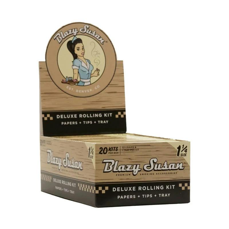 Blazy Susan: Unbleached Blazy Susan DELUXE 1 1/4 Box Rolling Papers