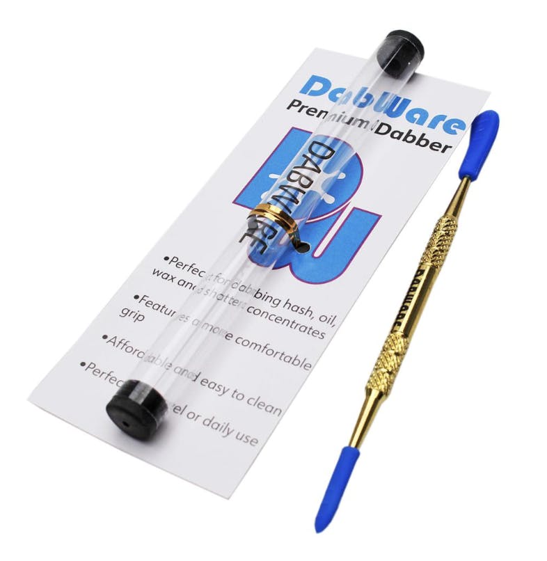 Long 6.5" Gold Dabber with Silicone Tips