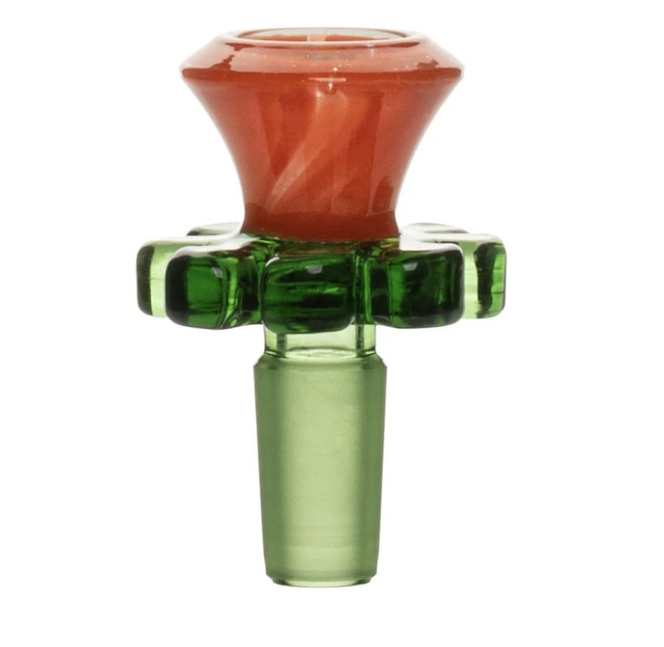 Red Eye Glass: 14mm Orange Trumpet Flower Bowl