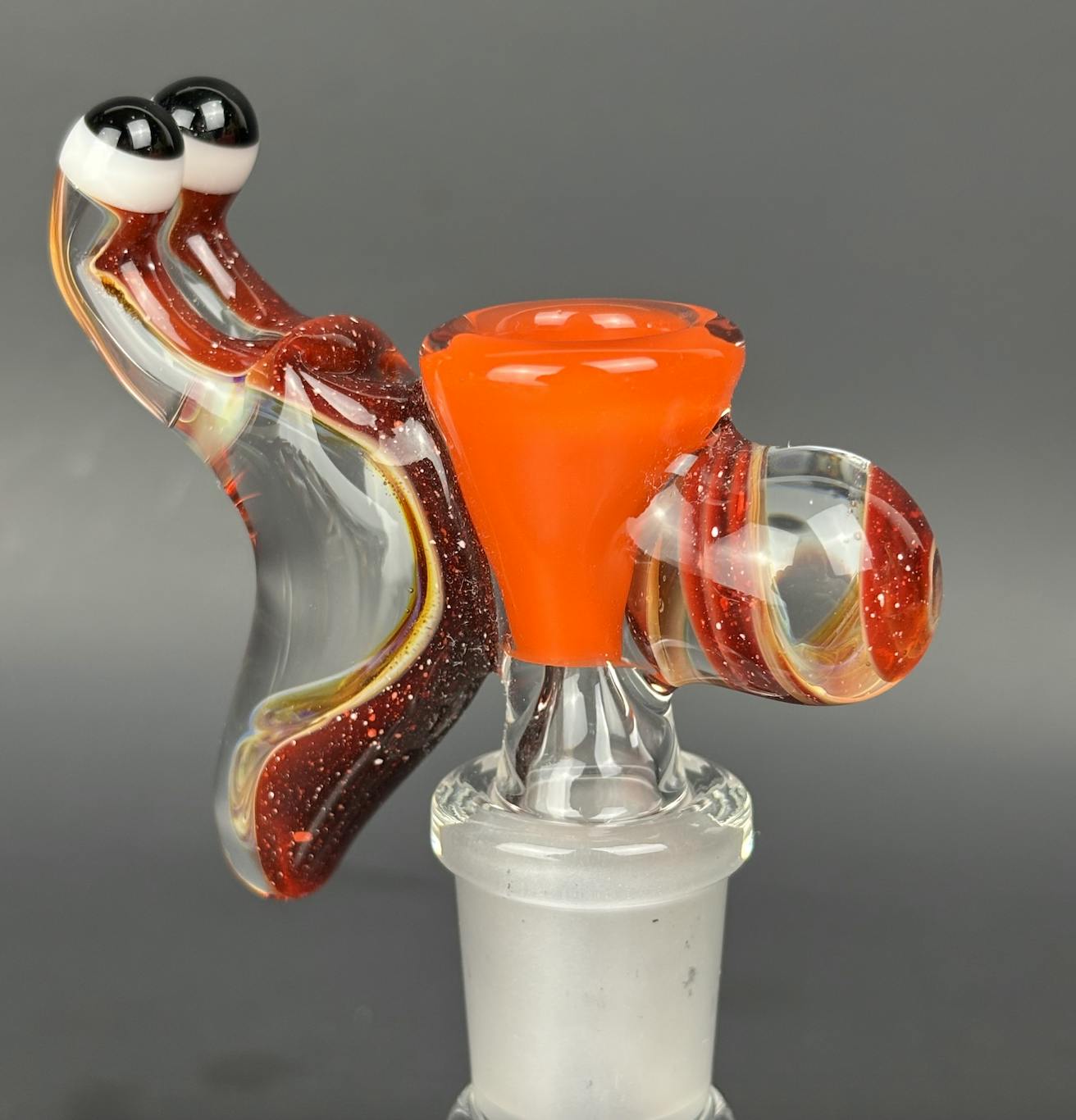 Browski Glass: Red Slug Swirl Marble Bowl