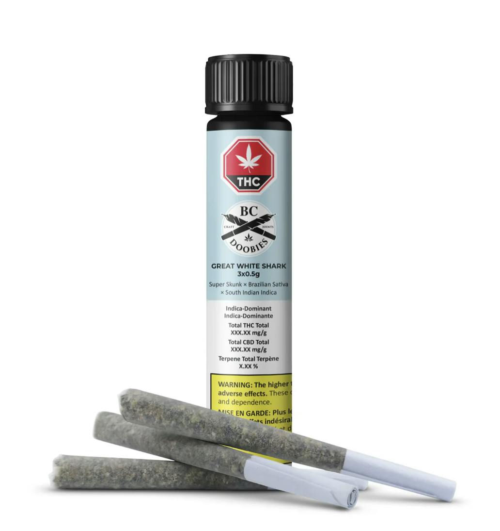 Great White Shark 3 x 0.5g Pre-Rolls
