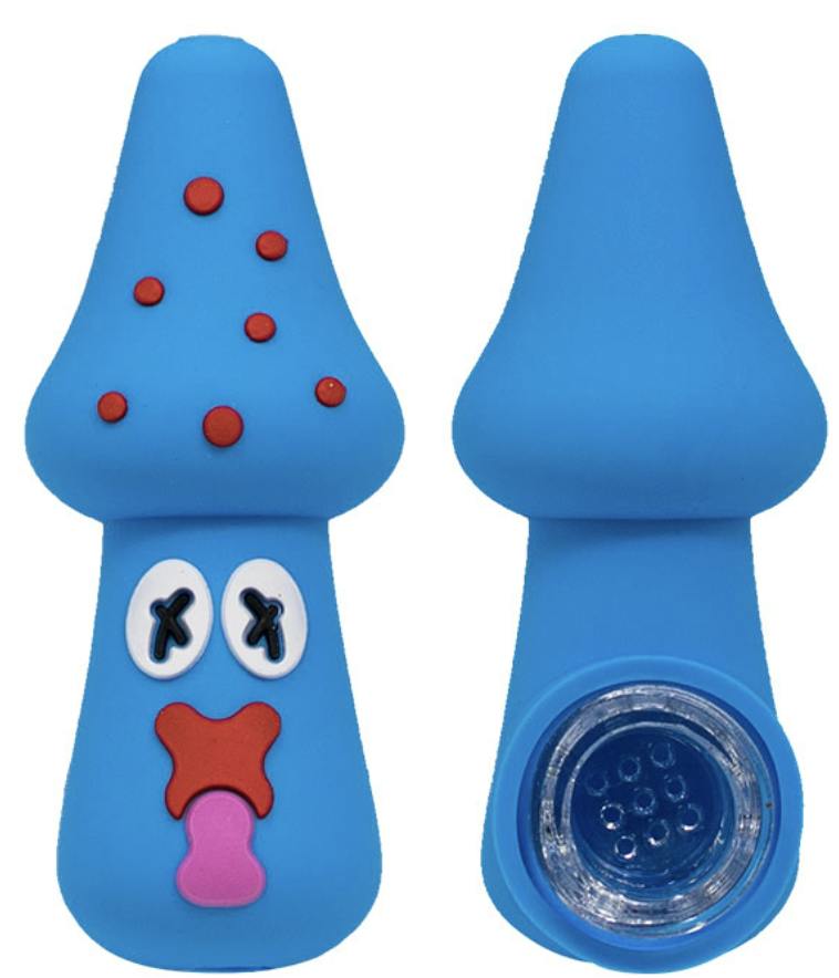 Blue Funky Fungi 3 Inches Silicone Pipe