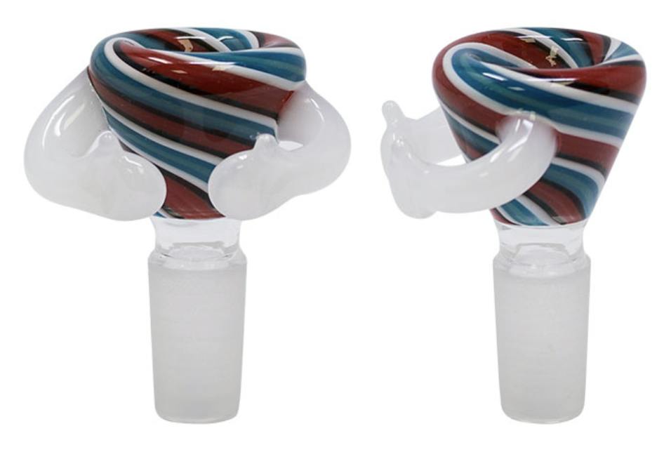 White Hypnotic Thumbs Up Glass Bowl 14mm