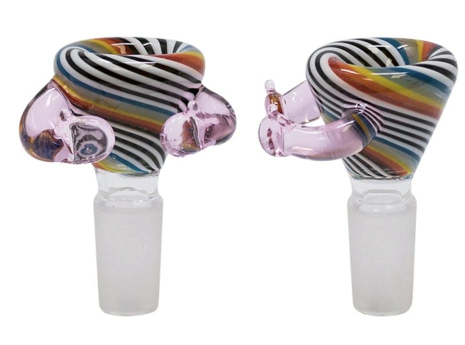Pink Hypnotic Thumbs Up Glass Bowl 14mm