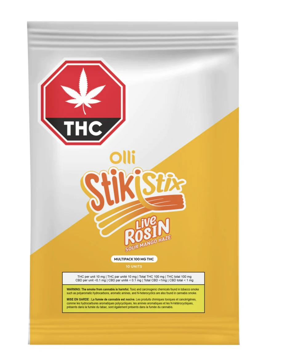 100mg THC Live Rosin Sour Mango Haze Chews 10 x 10mg