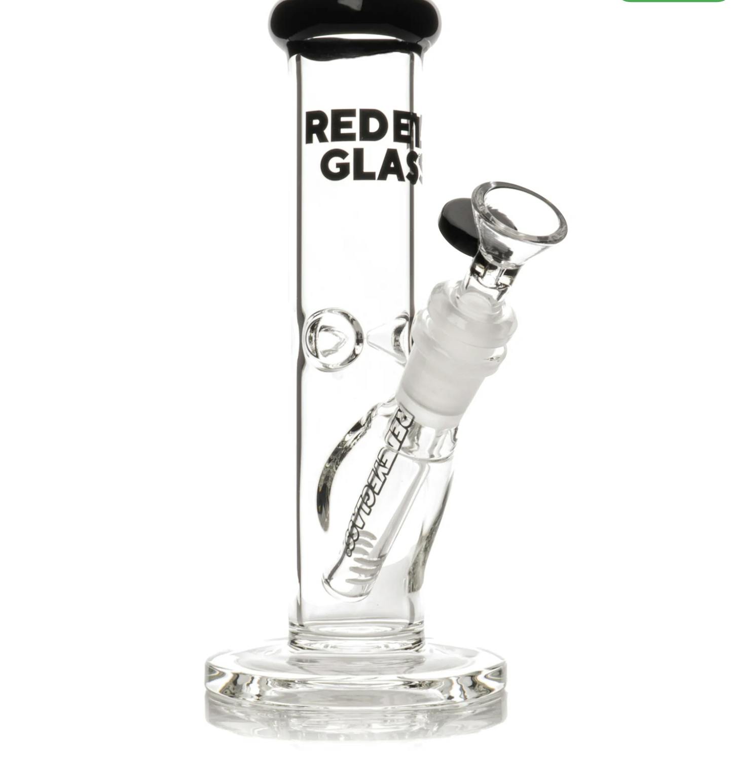Red Eye Glass: Straight Base Water Pipe