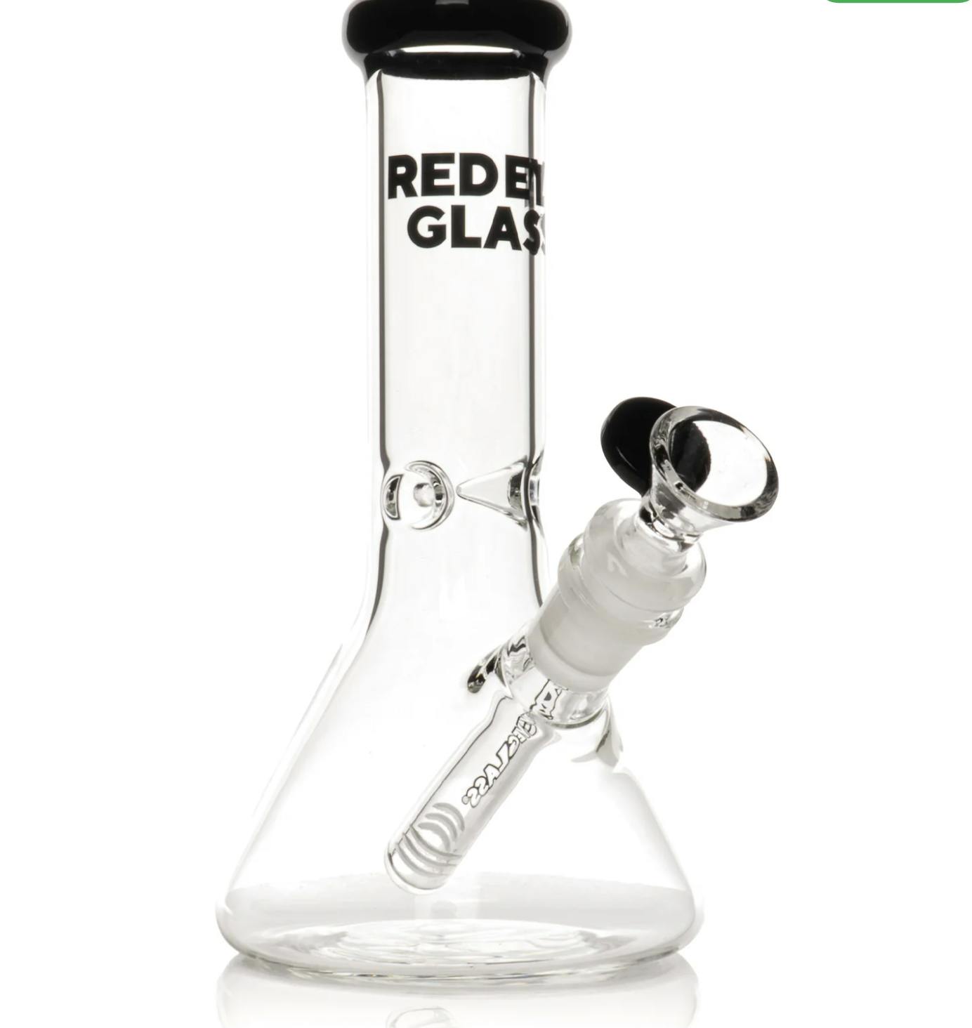 Red Eye Glass: 8" Beaker Base Water Pipe