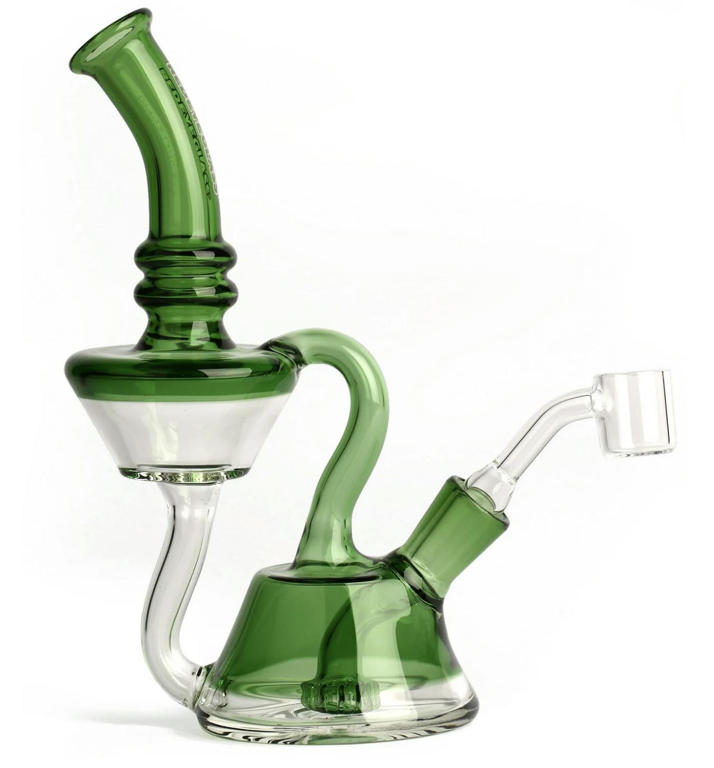 Red Eye Glass: 7.5" Waterton Concentrate Recycler Green