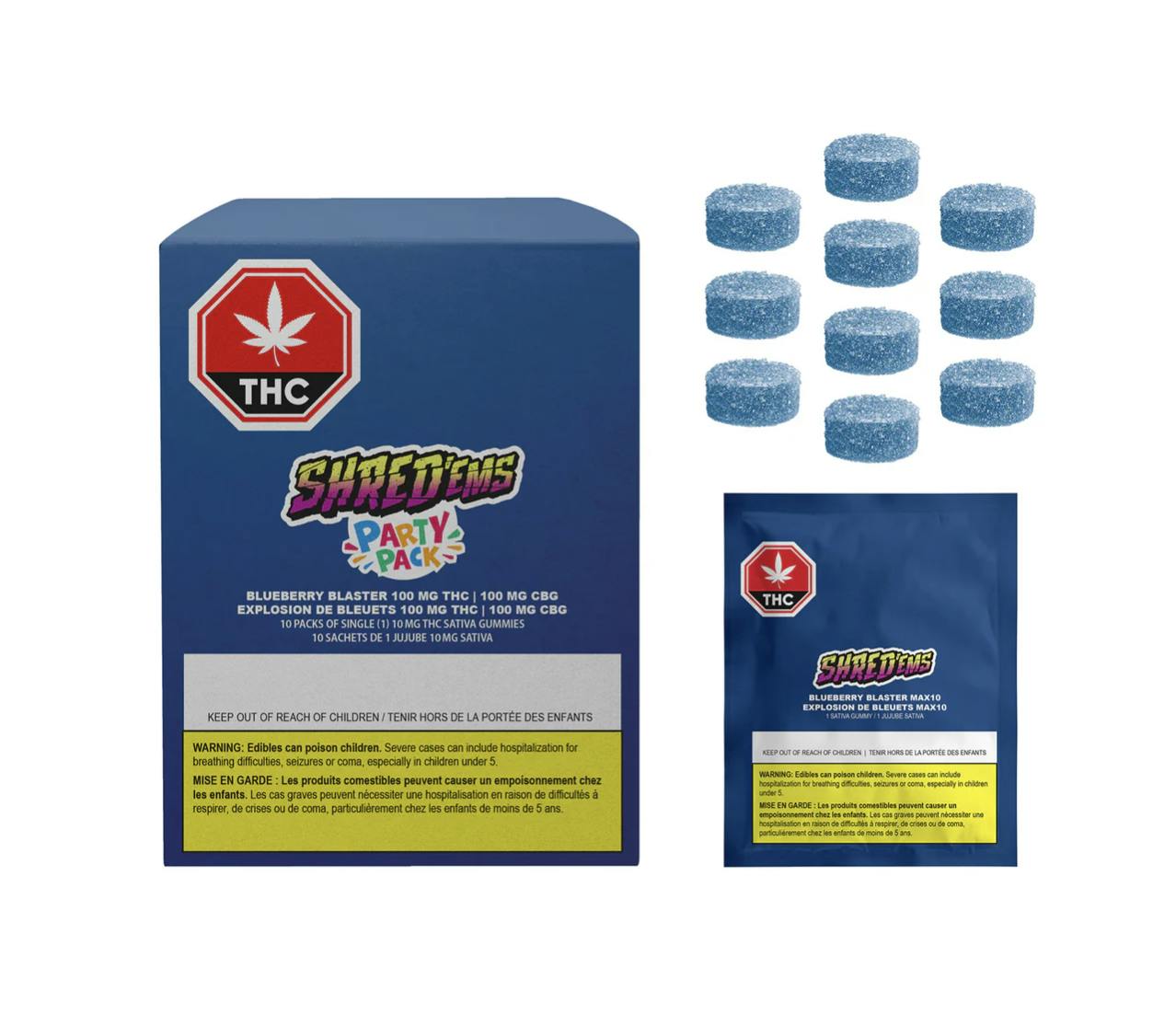 Blueberry Blaster THC:CBG Gummies 10 Pack