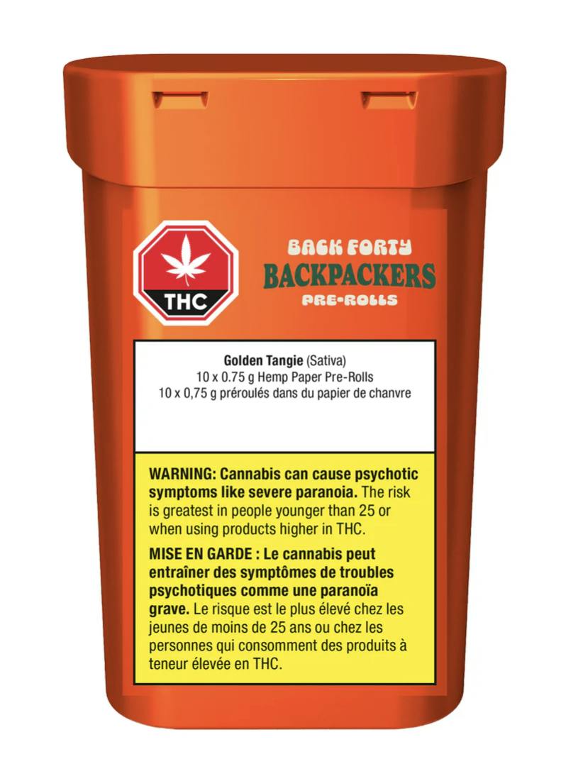 Backpackers Golden Tangie Pre-Rolls 10 x 0.75g