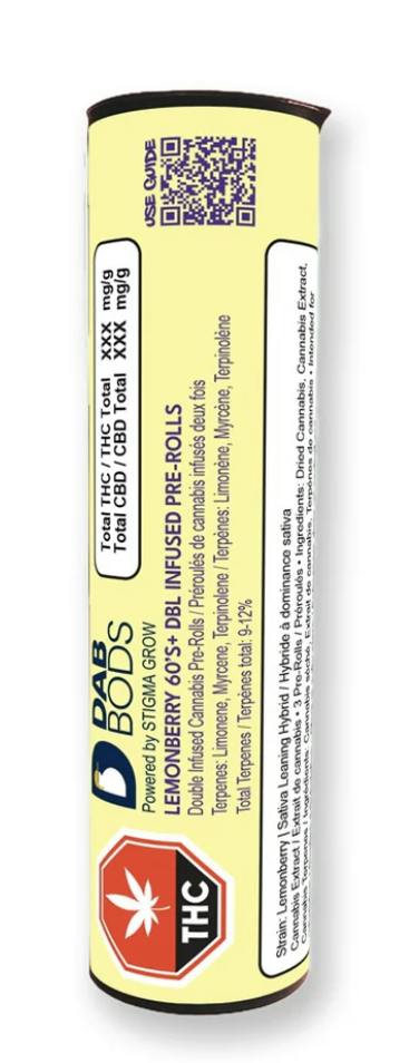 Lemonberry 60's Double Infused Pre-Rolls 3 x 0.5g