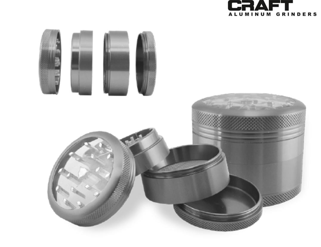Hammercraft Aluminum Clear Top Grinder Silver 2.5"
