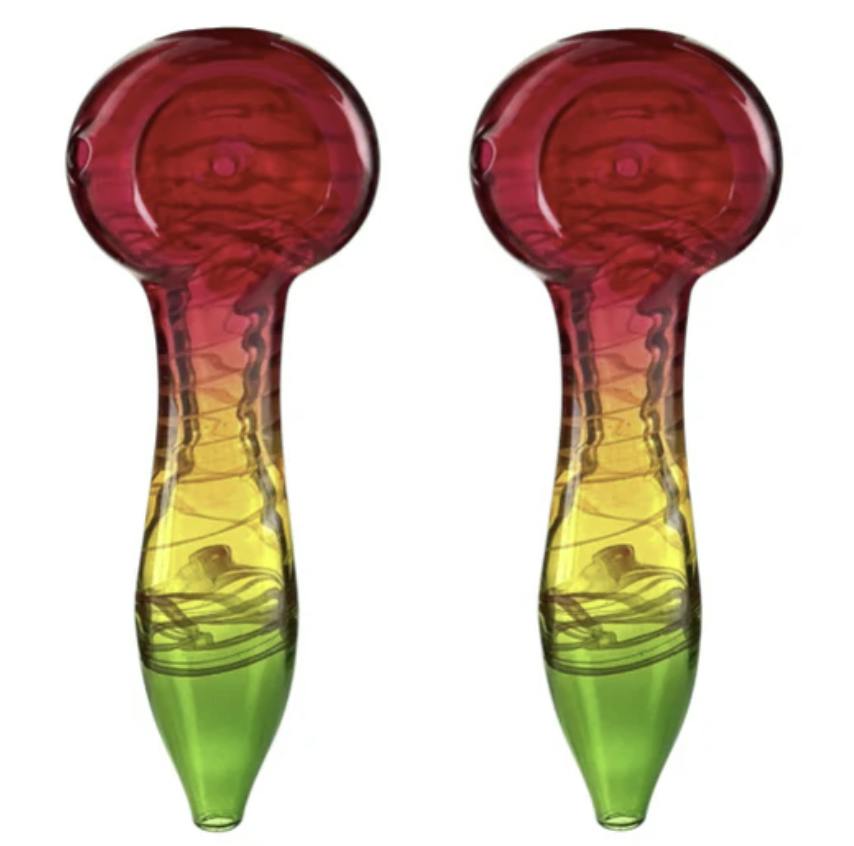 3" Rasta Glass Pipe