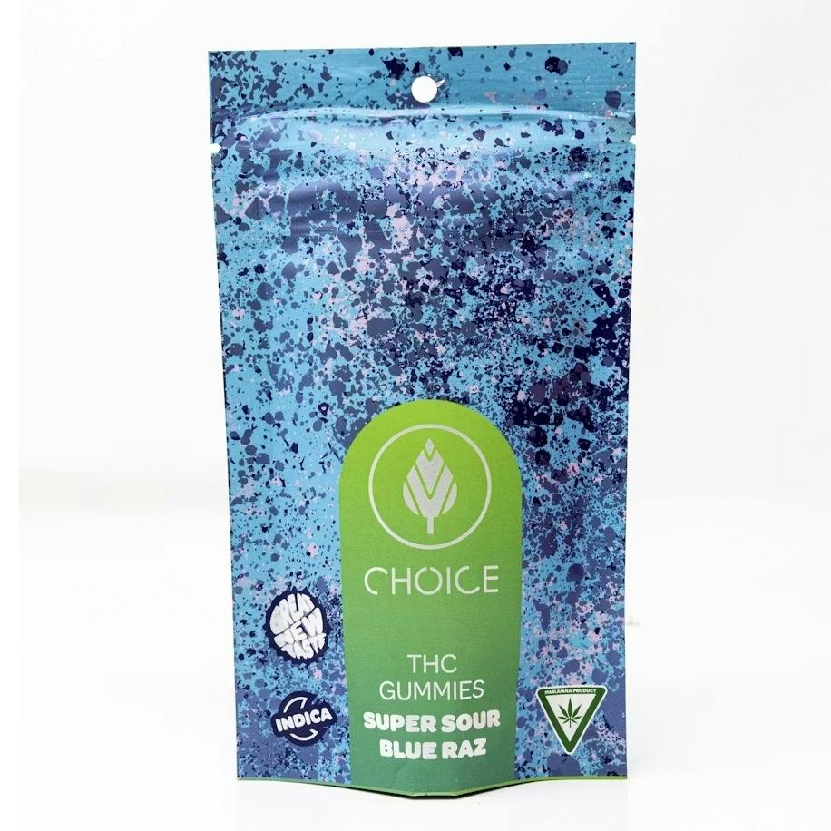 Choice Chews - Super Sour Blue Raz | 100mg | Indica