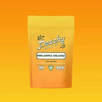 PEACHY HASH & CO. | Edible | Gummies | Live Hash Rosin | Pineapple Orange | 200mg