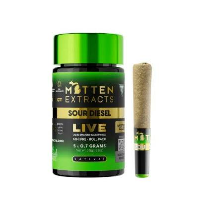 MITTEN EXTRACTS | Sour Diesel | Live Infused Preroll Pack | 3.5g