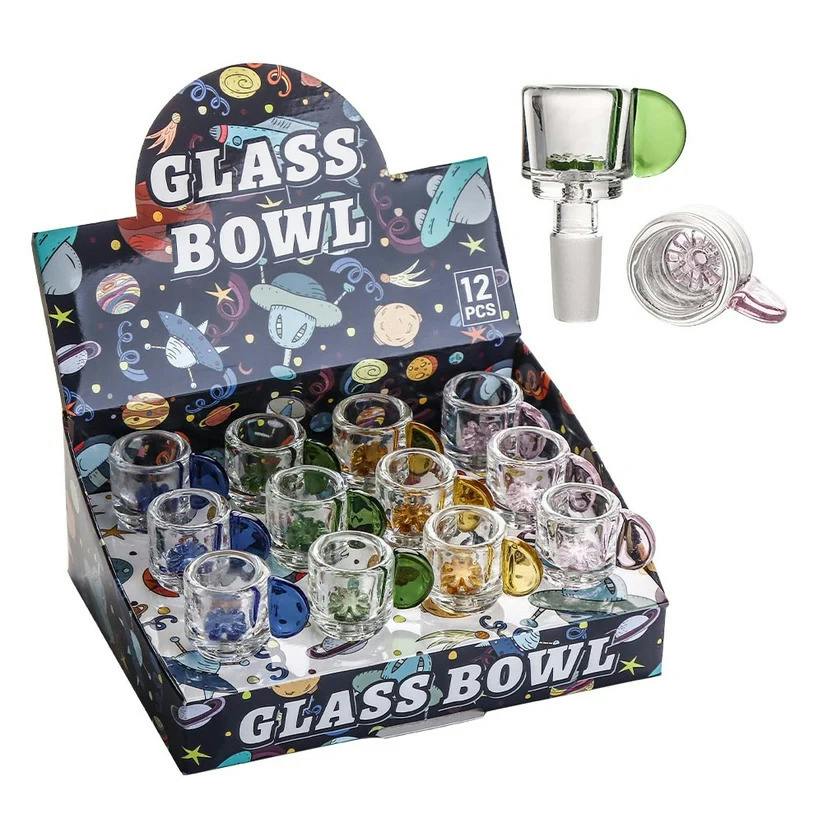 GLASS BOWL | Accessory | 14mm | w/ Flower Screen & Handle