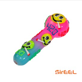 SirEEL - 5” Smiley High UV Hand Pipe, Hypno-Hit Edition (Assorted Colors)