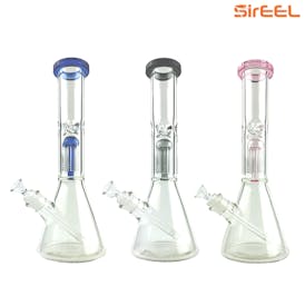 SirEEL - 14" 6-Arm Tree Perc Beaker Bong with Flower Bowl, Assorted Colors
