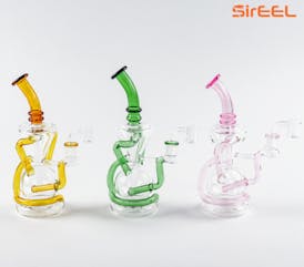 SirEEL - 9" Vortex Recycler Oil Rig with Banger, Assorted Colors May Vary