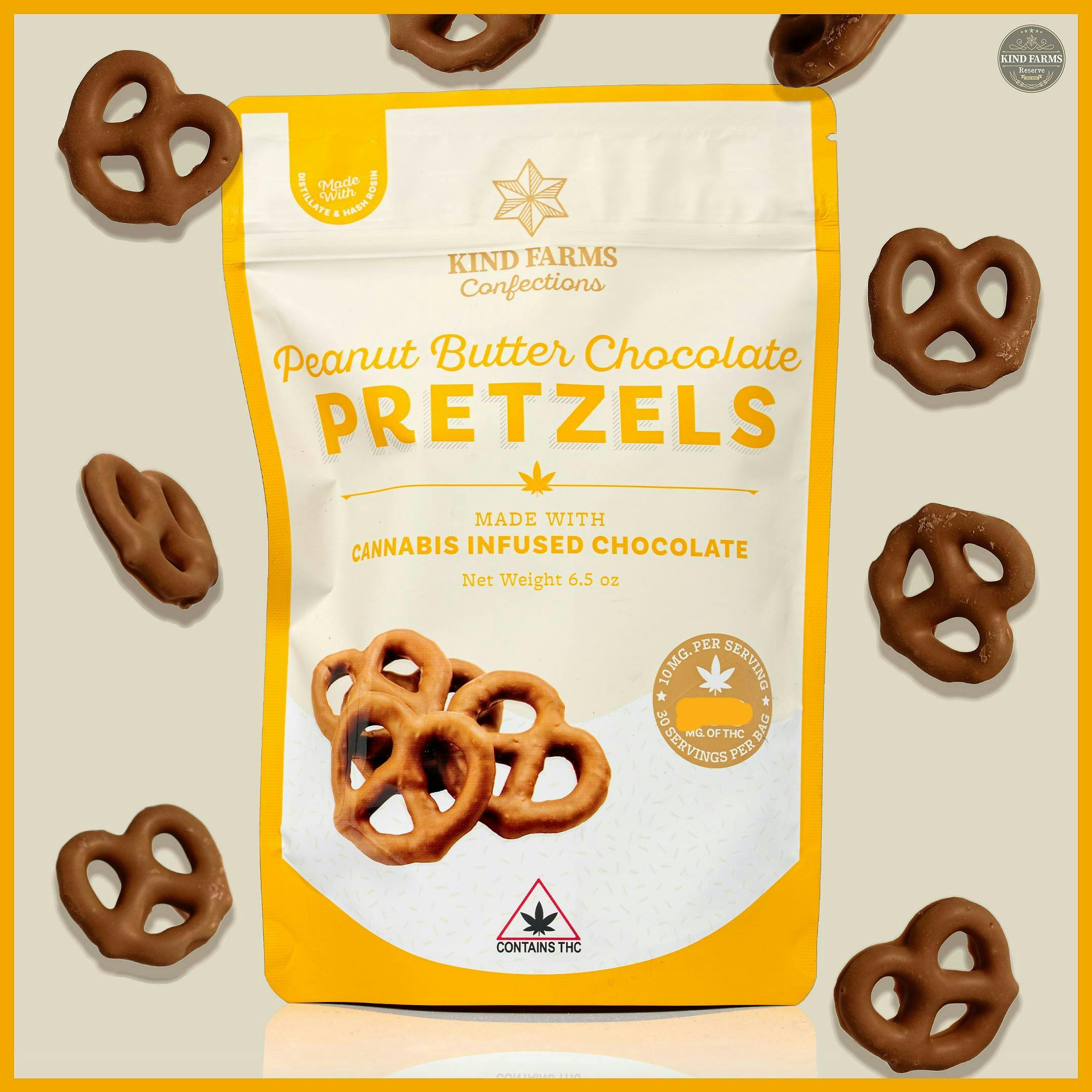 Peanut Butter Chocolate Pretzels 200mg/20pk