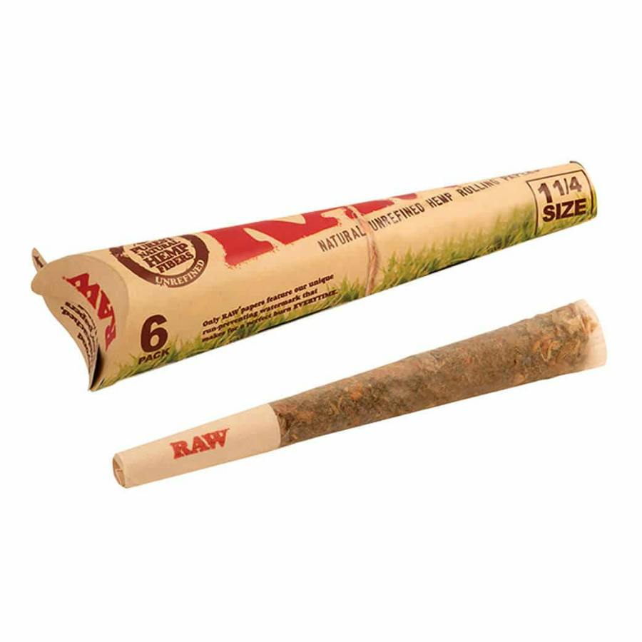 Raw Organic Hemp 1 1/4 Cones 6pk