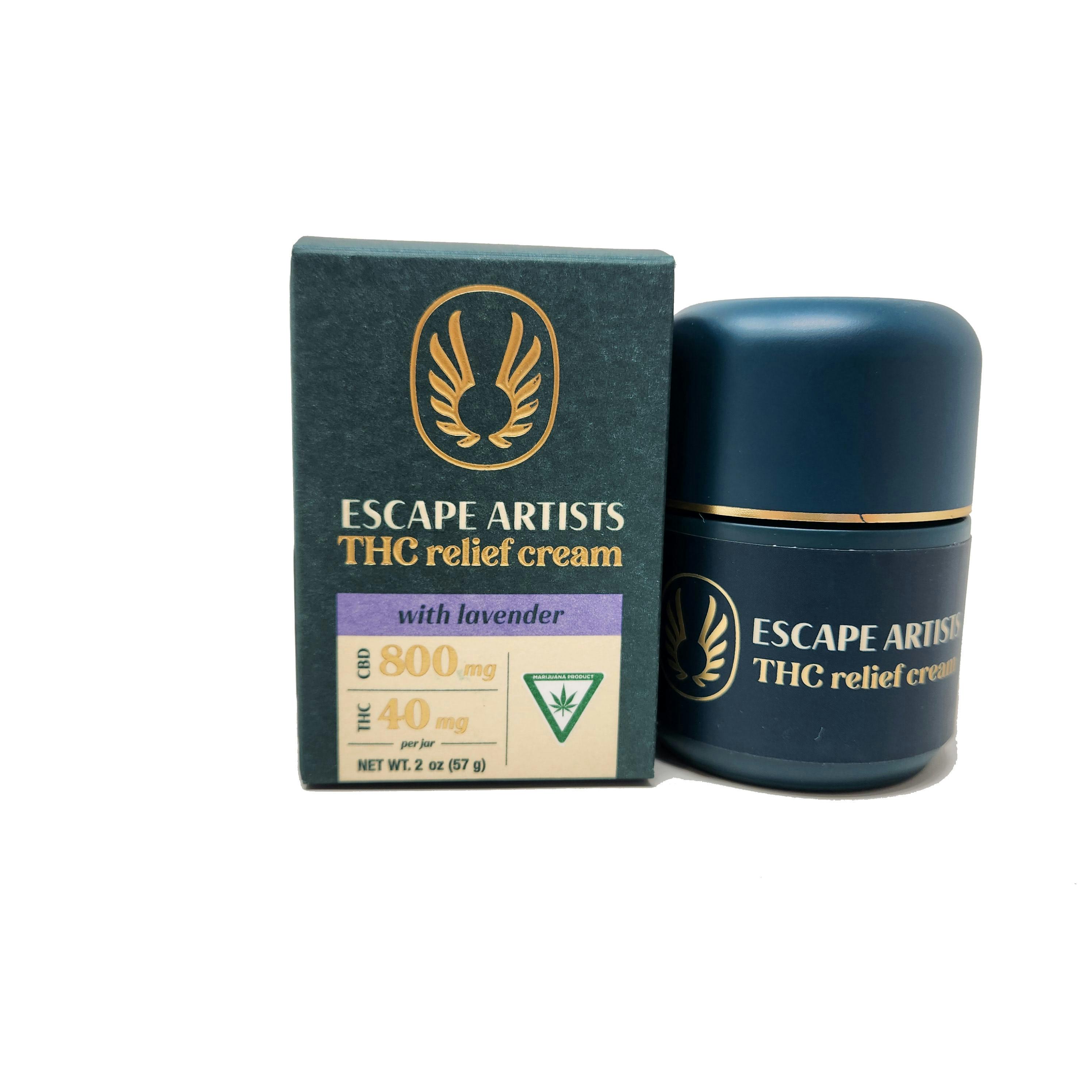 Lavender | Transdermal THC Relief Cream 2.0oz | 800mg:40mg CBD:THC | Escape Artist