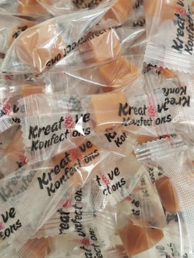 Kreative Konfections 100mg Raspberry Karamels Candy (10:10 THC:CBD), Hybrid