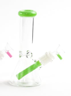 LuvBuds - MILKY GREEN - 8" Color Accented Bong