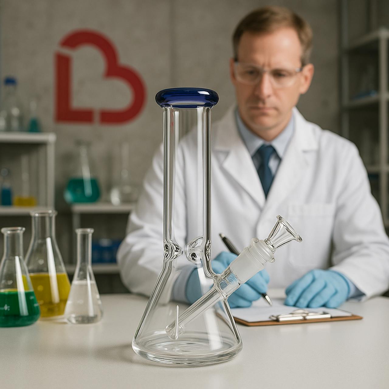 SirEEL - 8" Color Lip Beaker Bong & Bowl