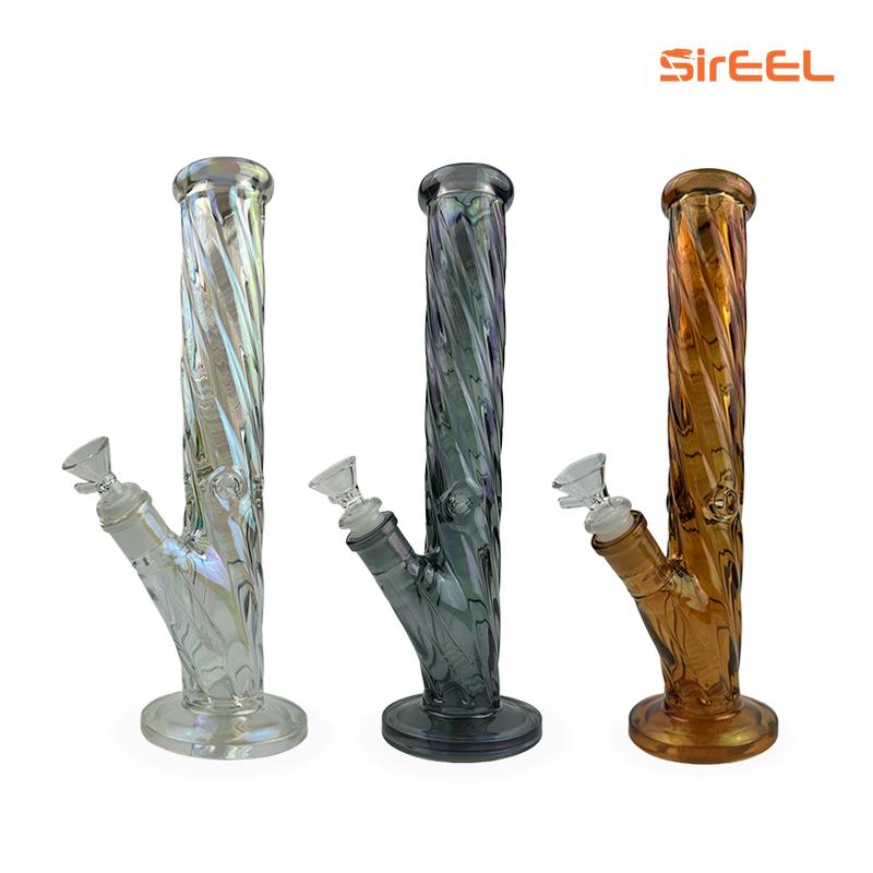 SirEEL - 12" Twisted Iridized Straight Tube Bong