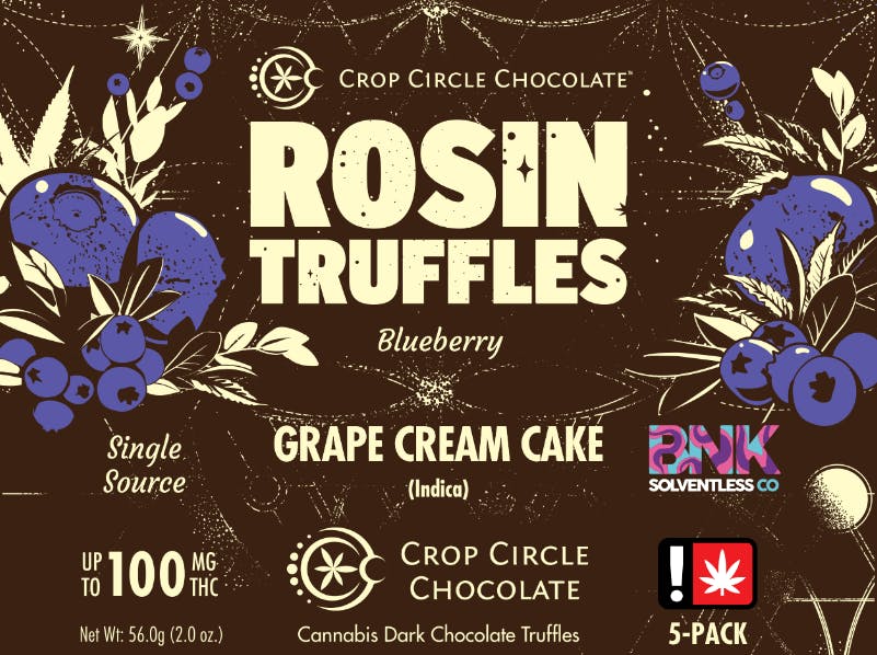 Crop Circle Chocolate: Dark & Blueberry - 5pc Truffle