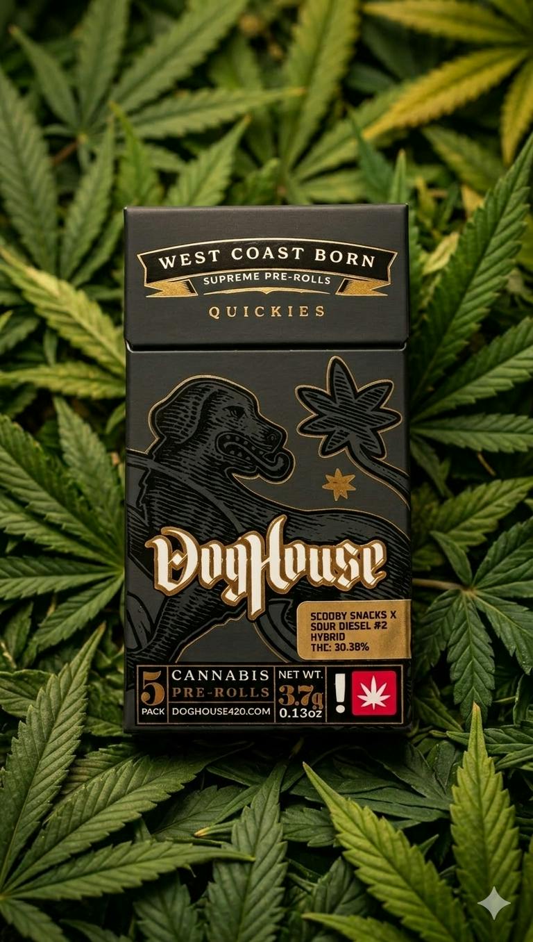 Doghouse - QUICKIES Pre Roll 5 Pack 0.5g - Scooby Snacks x Sour Diesel (H)