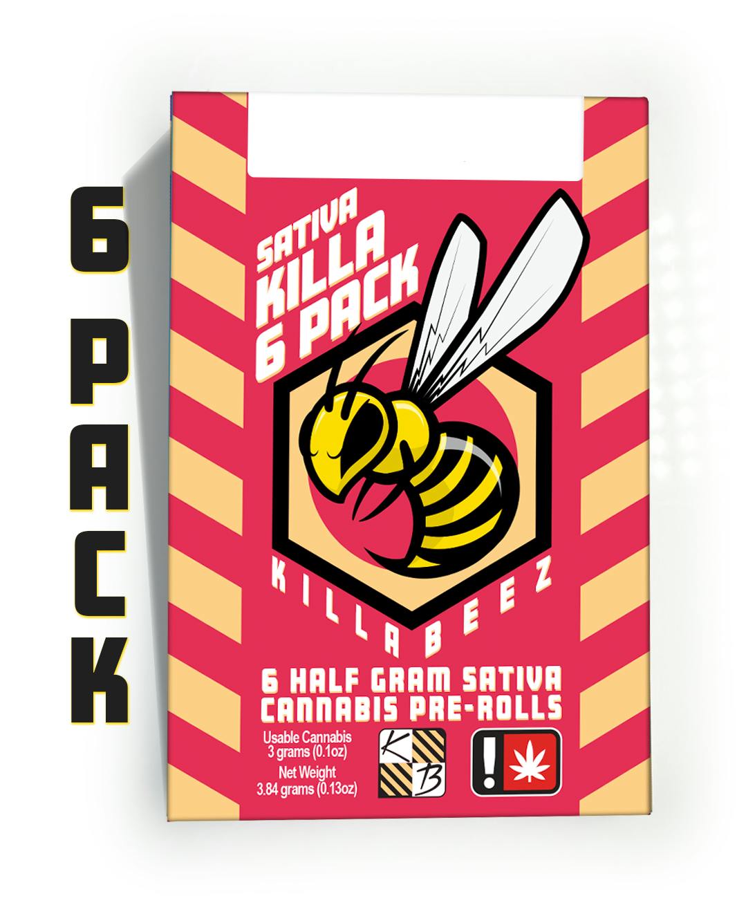 Killa Beez - Pre Roll 6 Pack 0.5g - Durban Poison (S)