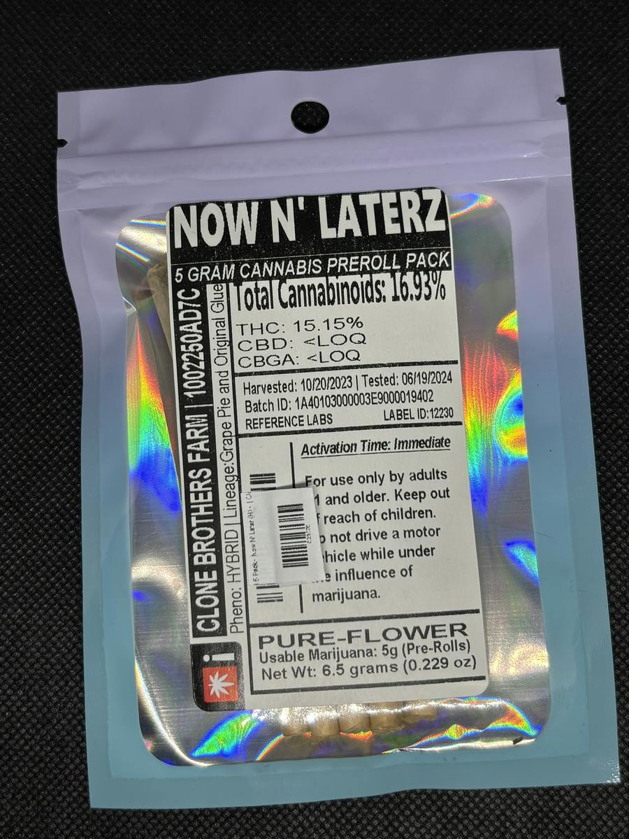 CB - Pre Roll 5 Pack - Now N' Later (H)