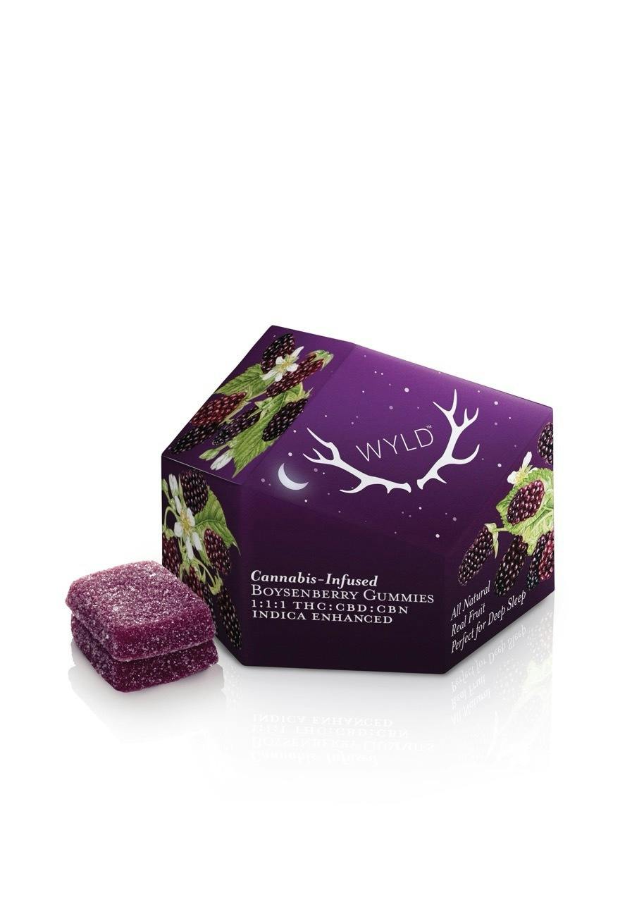 Boysenberry - 100mg WYLD 1:1:1 THC:CBD:CBN Indica Gummies