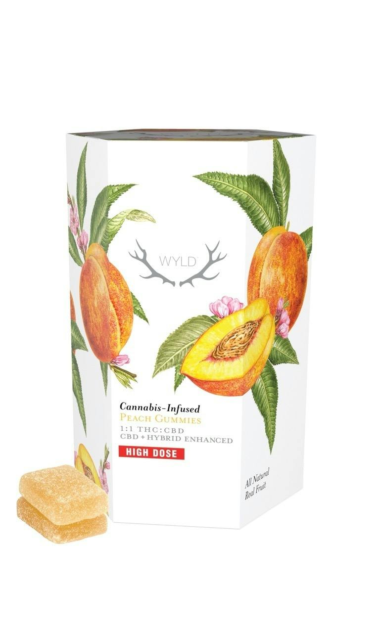 Peach - 1000mg WYLD Hybrid 1:1 Gummies