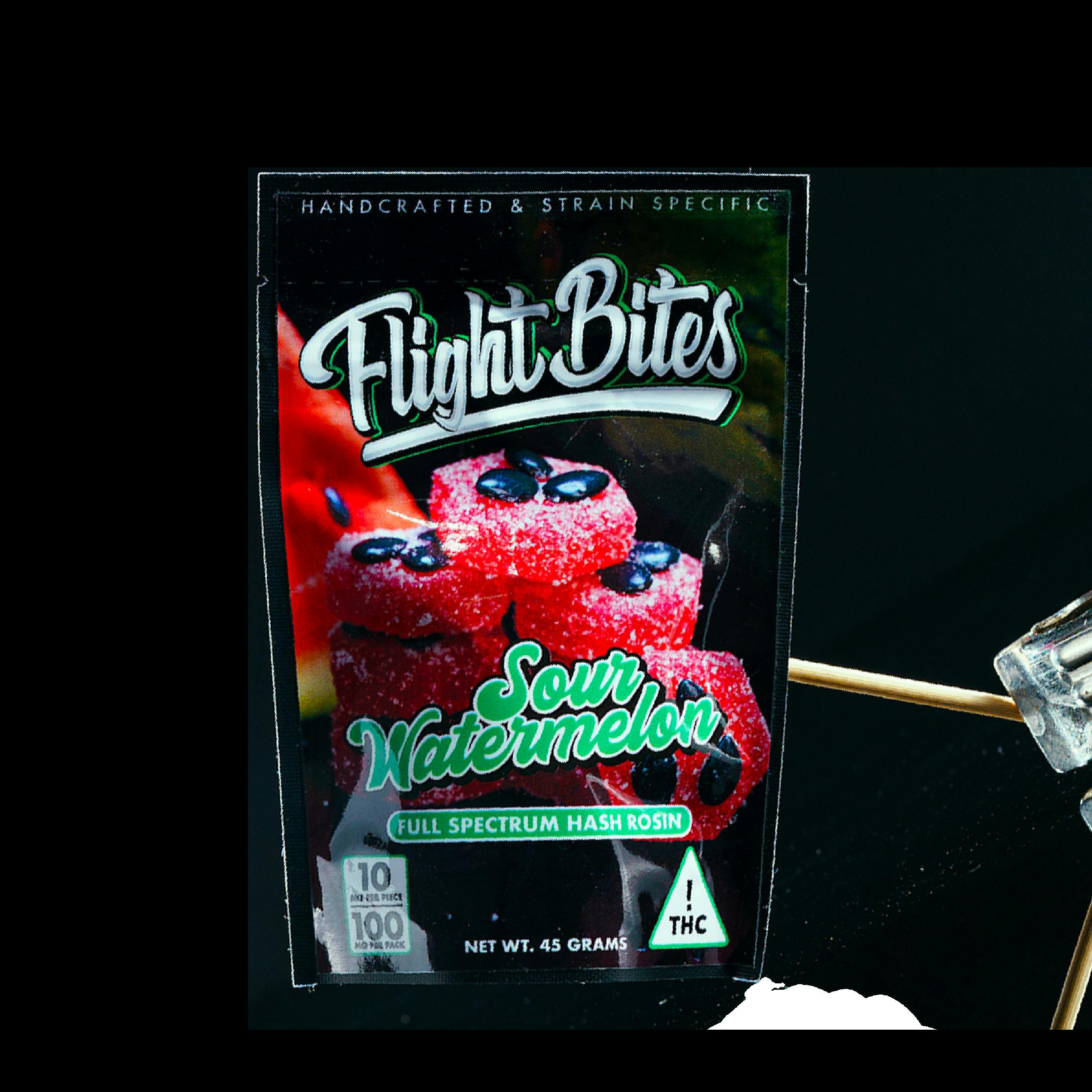 Flight Bites Sour Watermelon Rosin Gummies 10mg 10pk