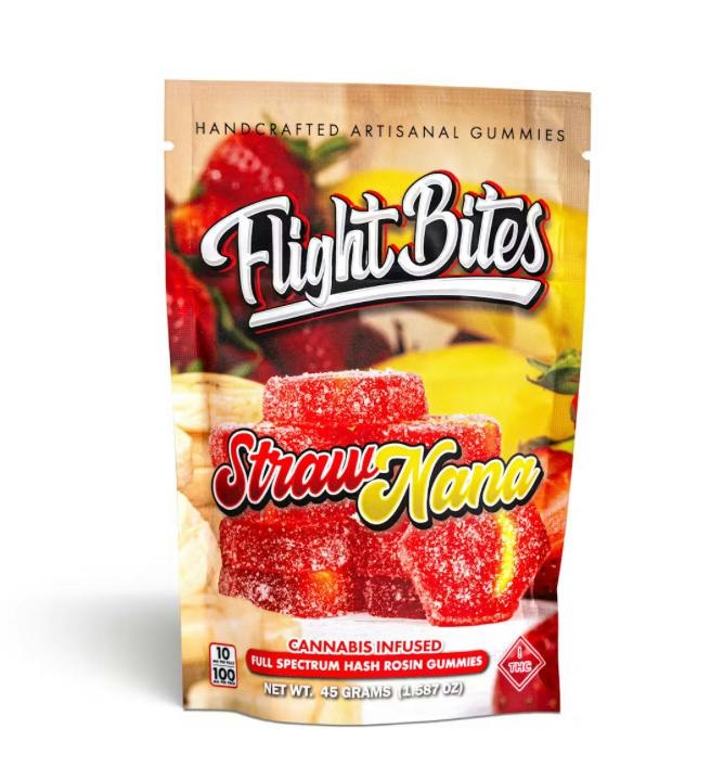 Flight Bites Strawnana Rosin Gummies 10mg 10pk