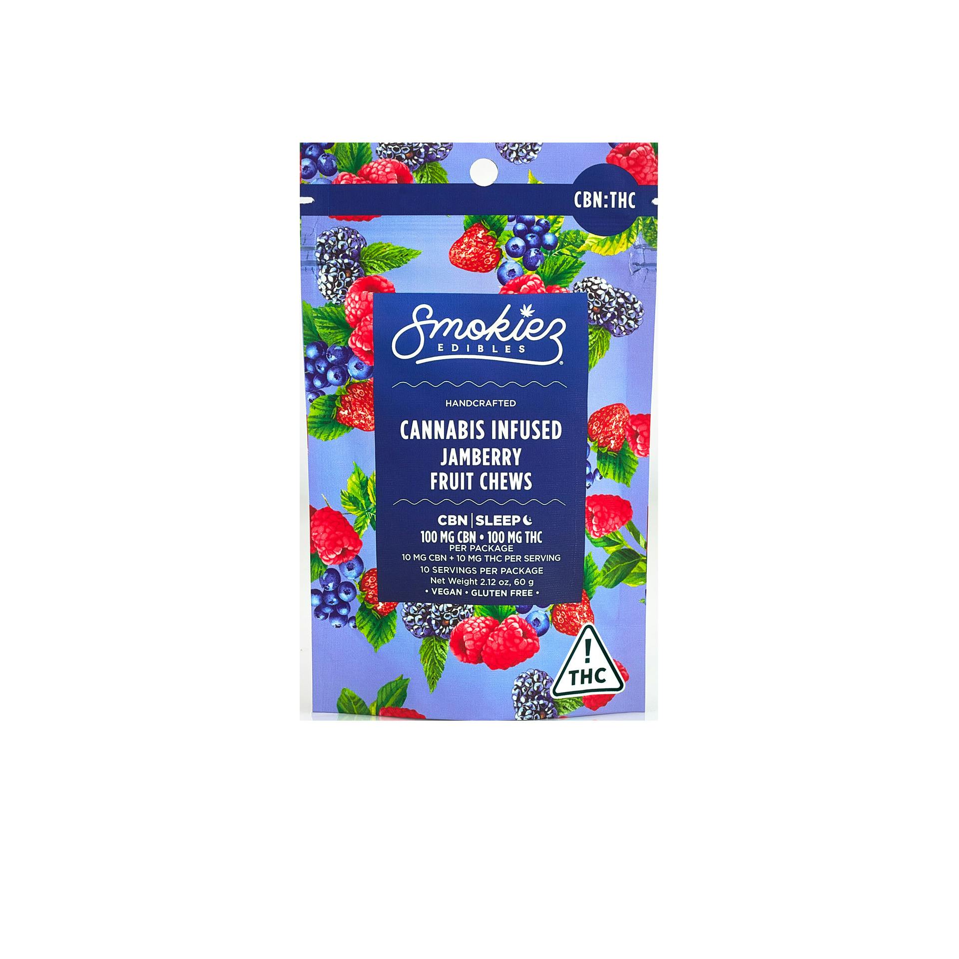Smokiez Jamberry (I) 1:1 CBN:THC Fruit Chews 10pk