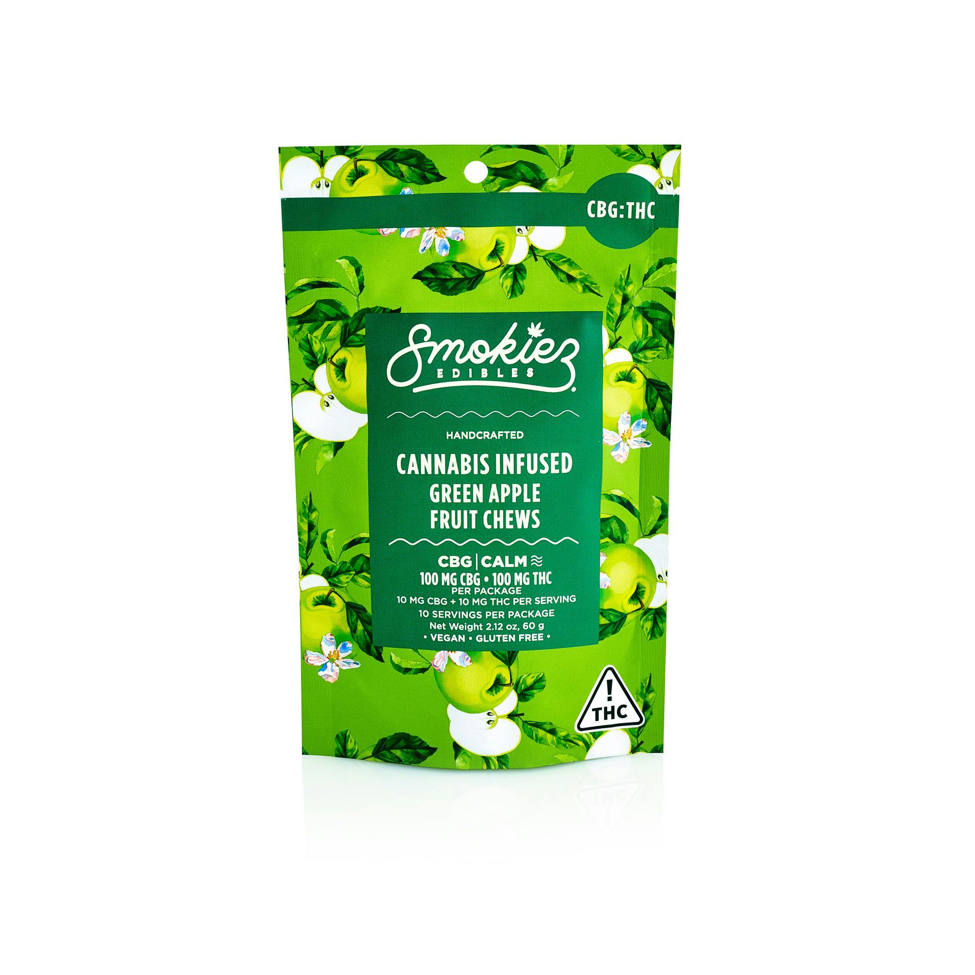 Smokiez Green Apple 1:1 CBG:THC Fruit Chews 10pk